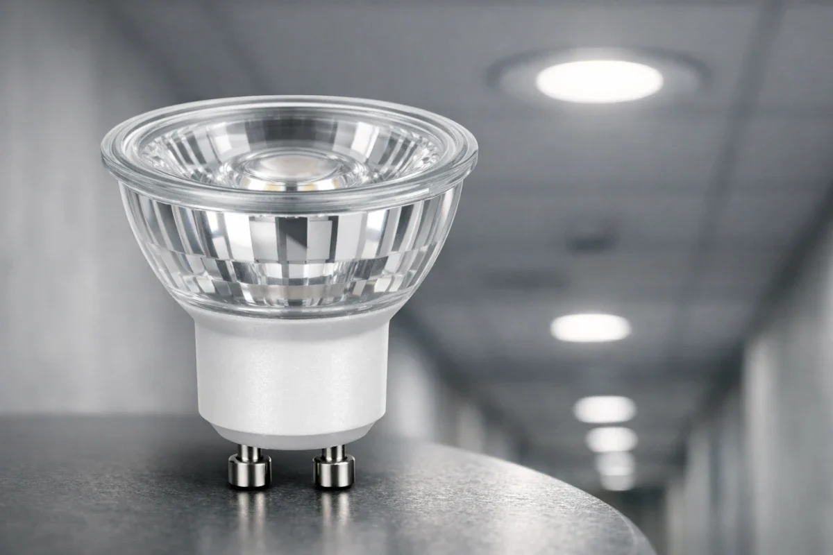 GU10 LED für Notbeleuchtung und Retrofit Anwendungen GU10 LED Spot für Notbeleuchtung in Flur mit AC DC Anwendung